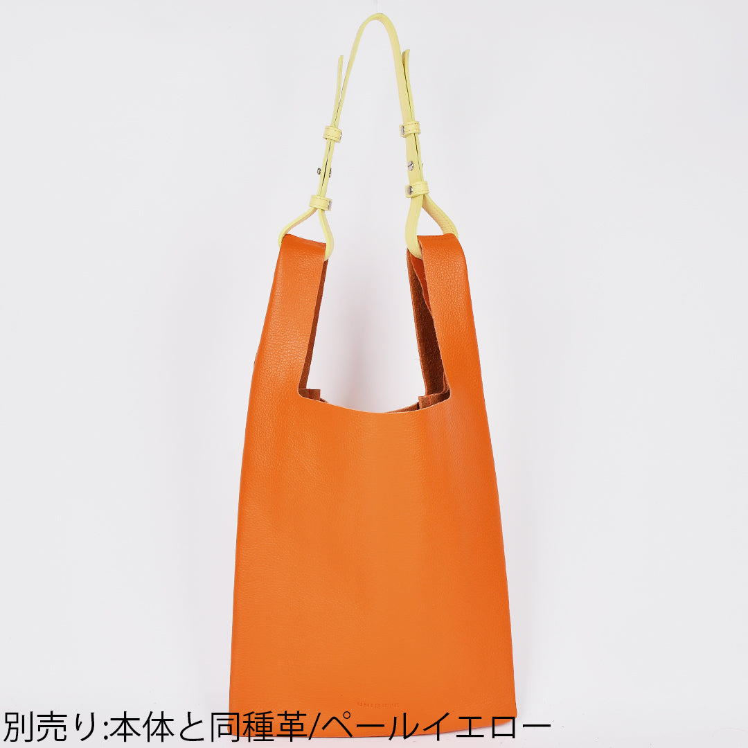 【イタリアンレザー】本革マルシェバッグ-日本製 アンバーオレンジ