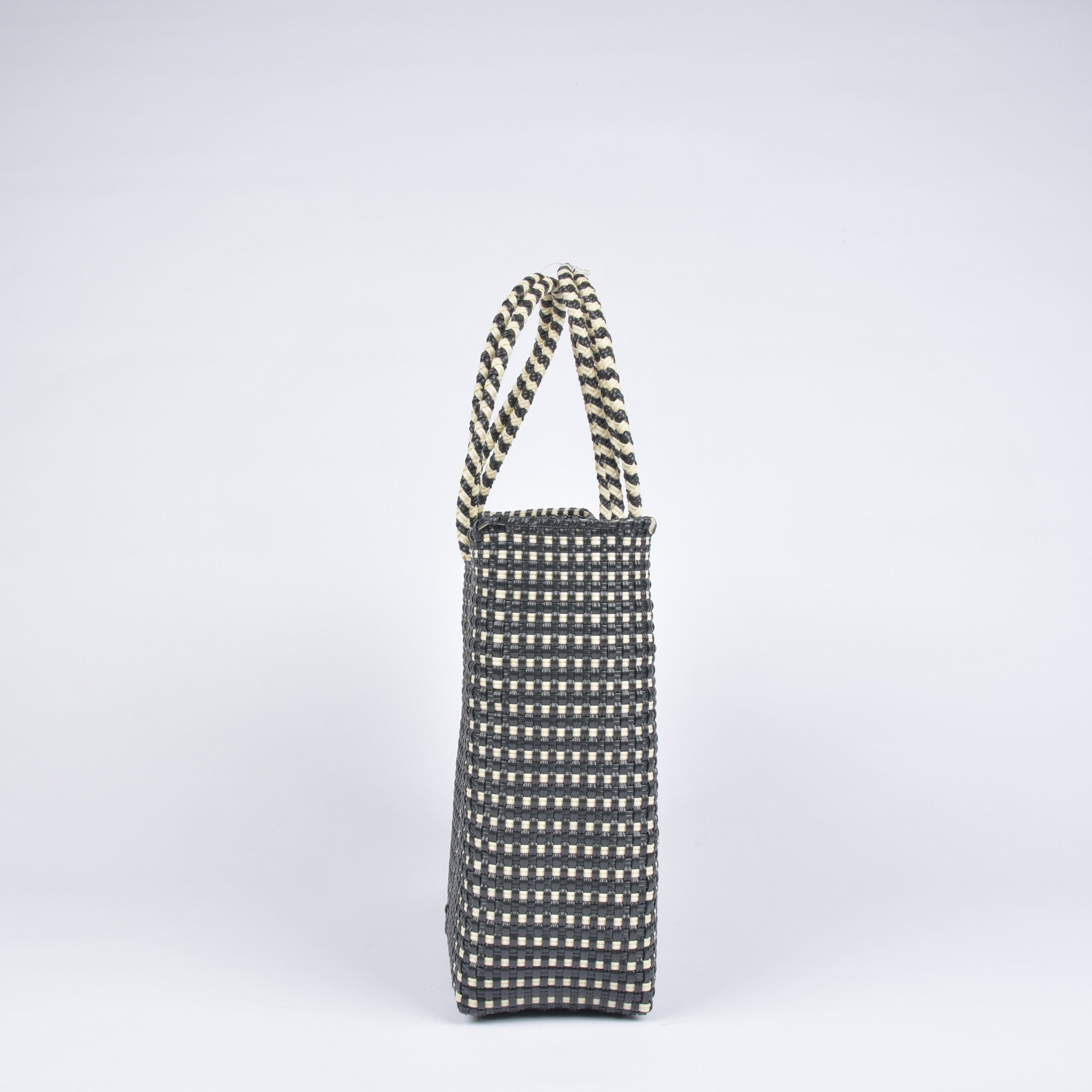 Mercado Bag, Medium Size, Kingham, Black x Cream, RB0019