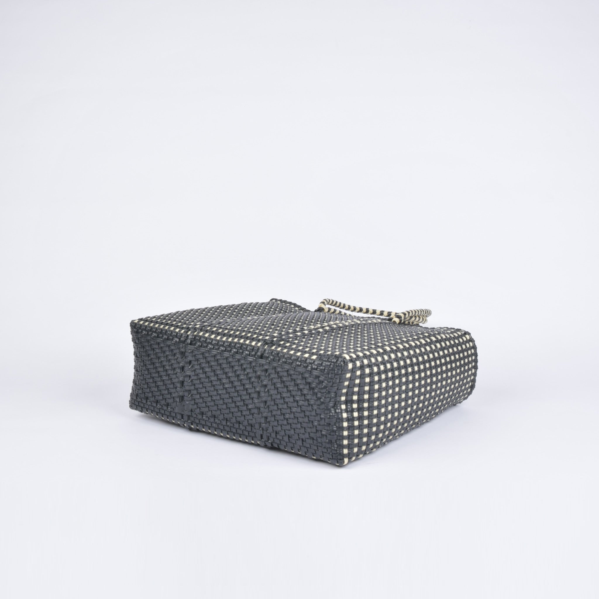 Mercado Bag, Medium Size, Kingham, Black x Cream, RB0019
