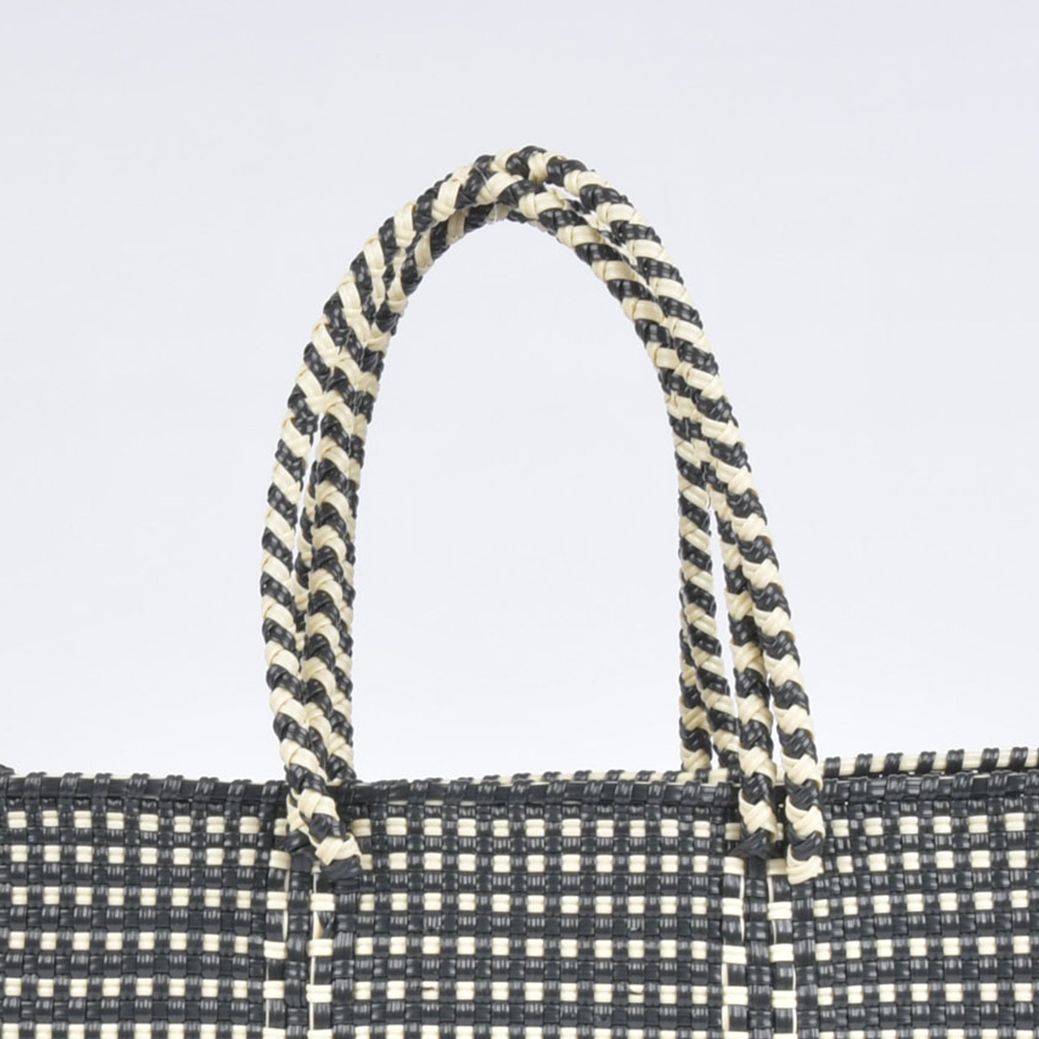 Mercado Bag, Medium Size, Kingham, Black x Cream, RB0019
