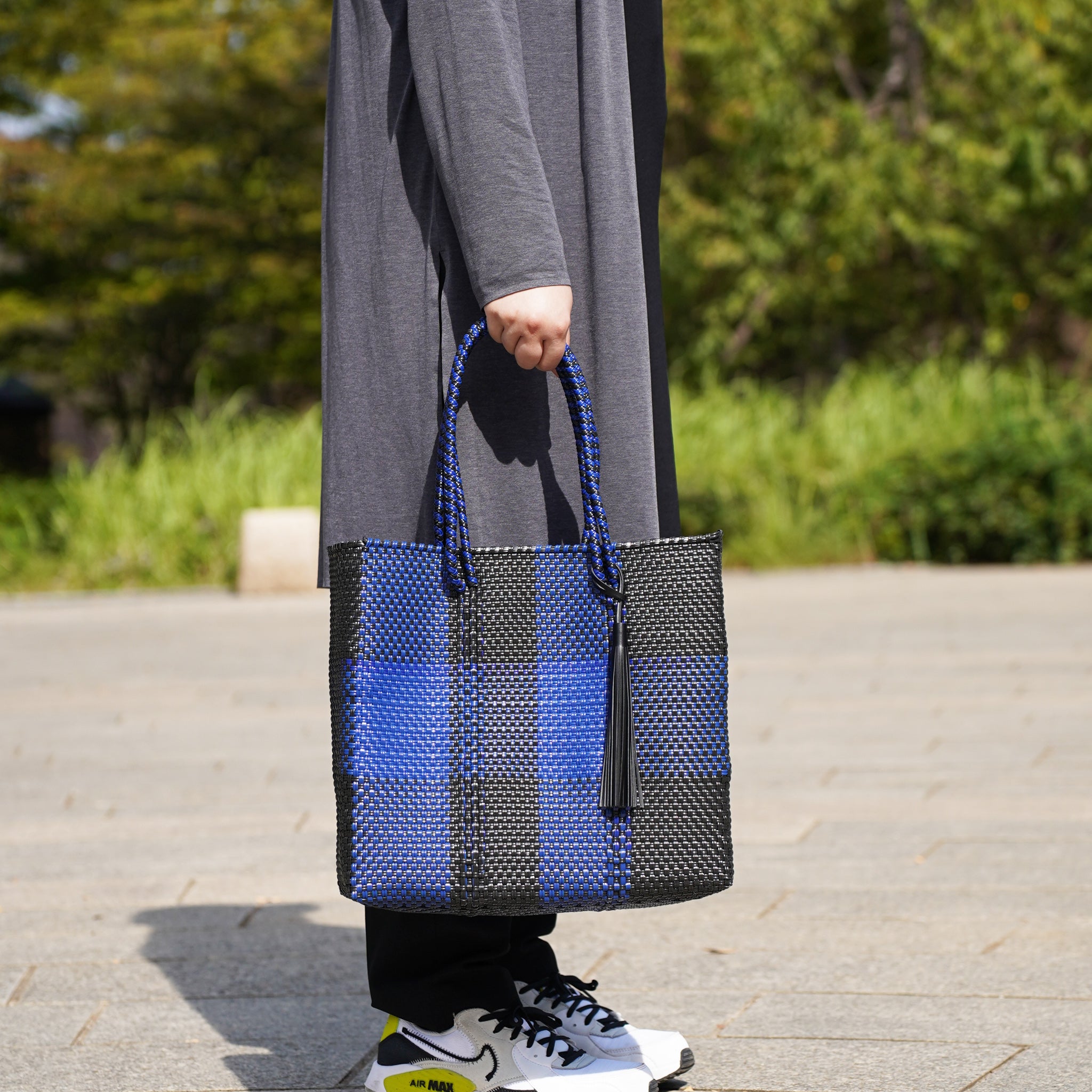 Mercado Bag L Size Check Black x Navy RB0022