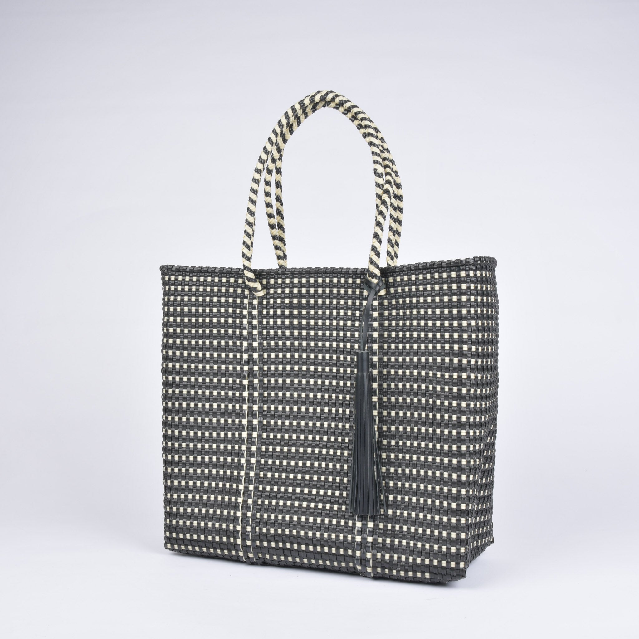 Mercado Bag, Large, Kingham, Black x Cream, RB0023