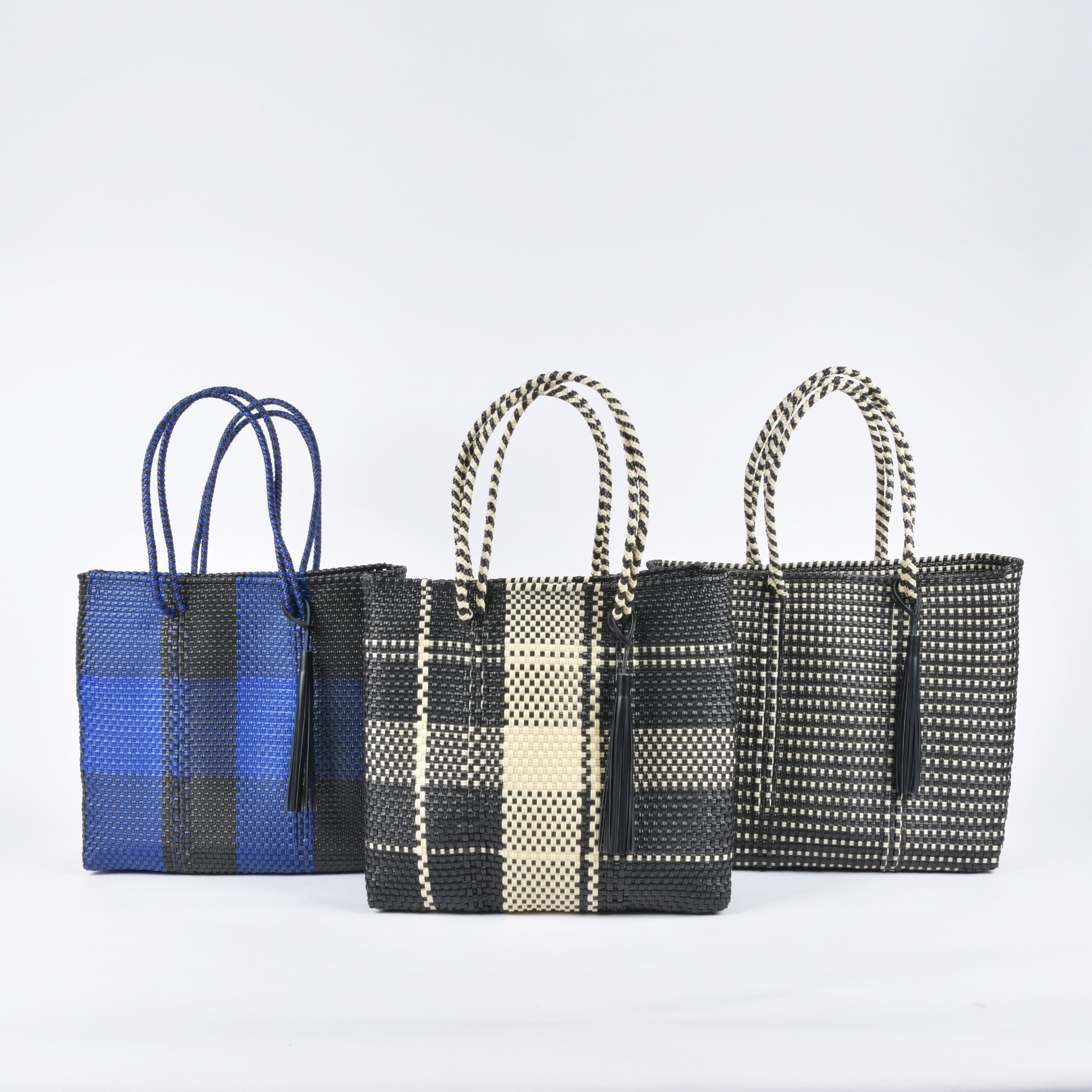 Mercado Bag, Large, Tartan Check, Black x Cream, RB0024