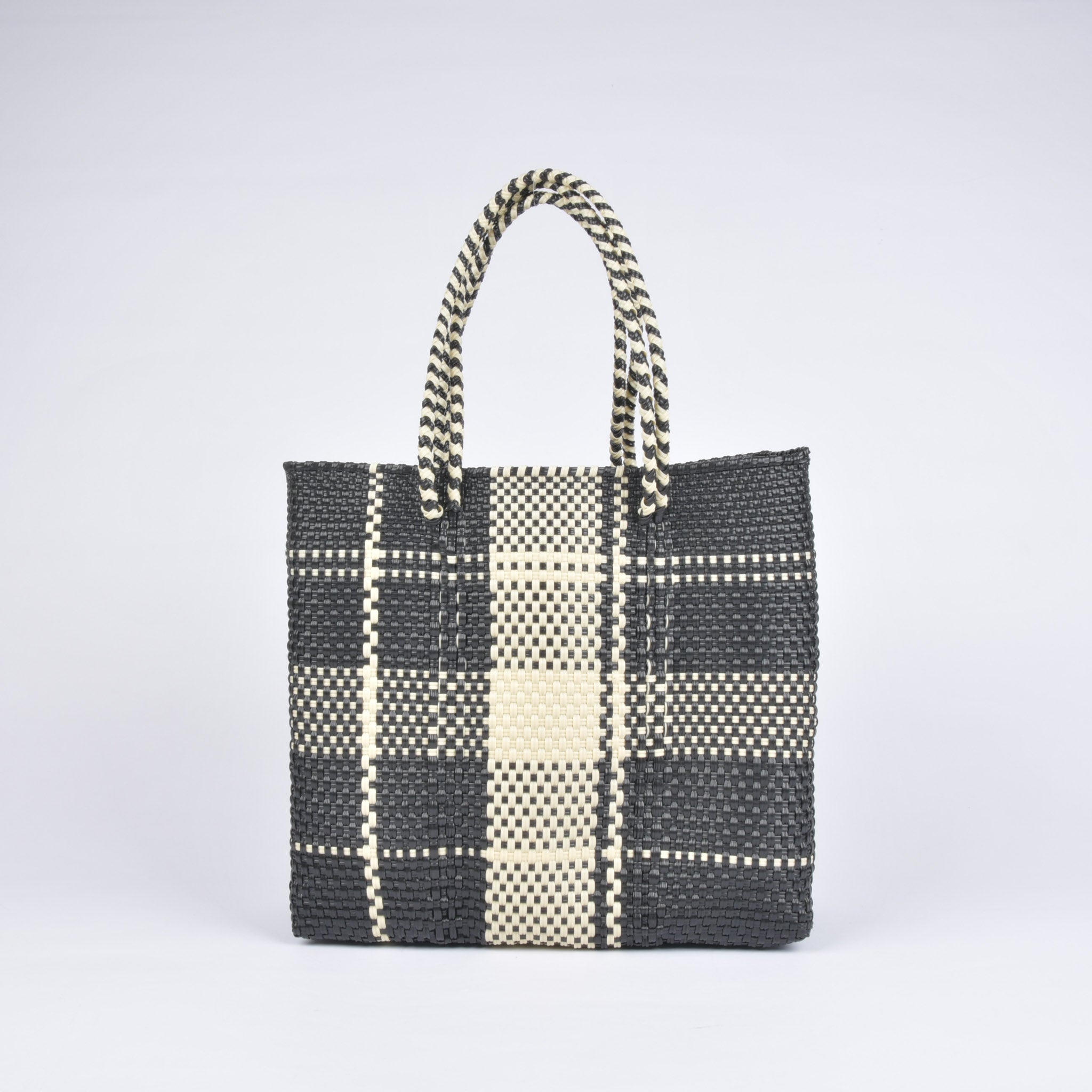 Mercado Bag, Large, Tartan Check, Black x Cream, RB0024