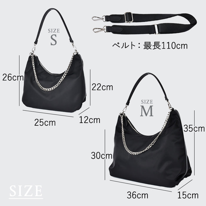 【ナイロン×本革】3way Moon Bag-ムーンバッグ(S・M)