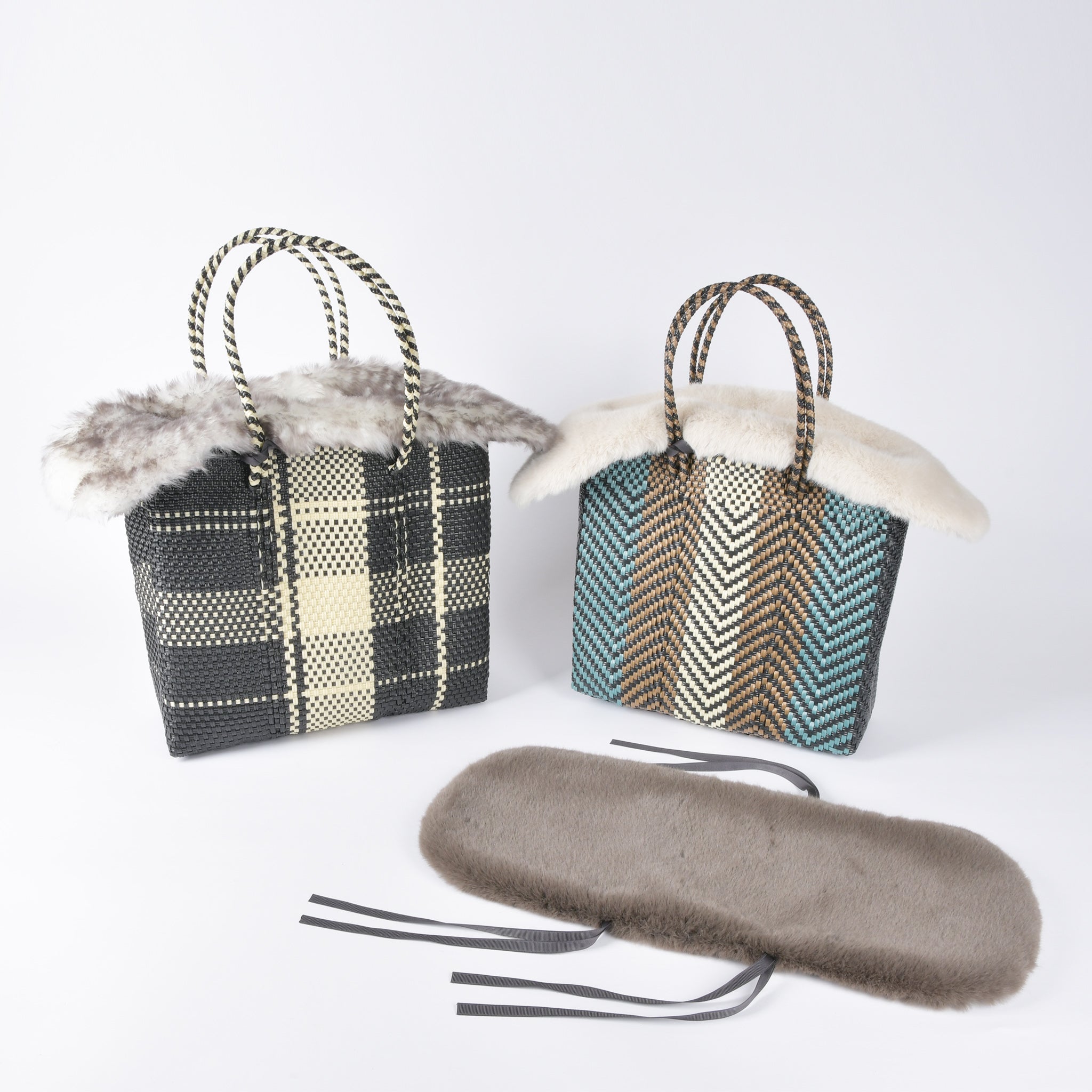 Eco fur bag cover with fur lid