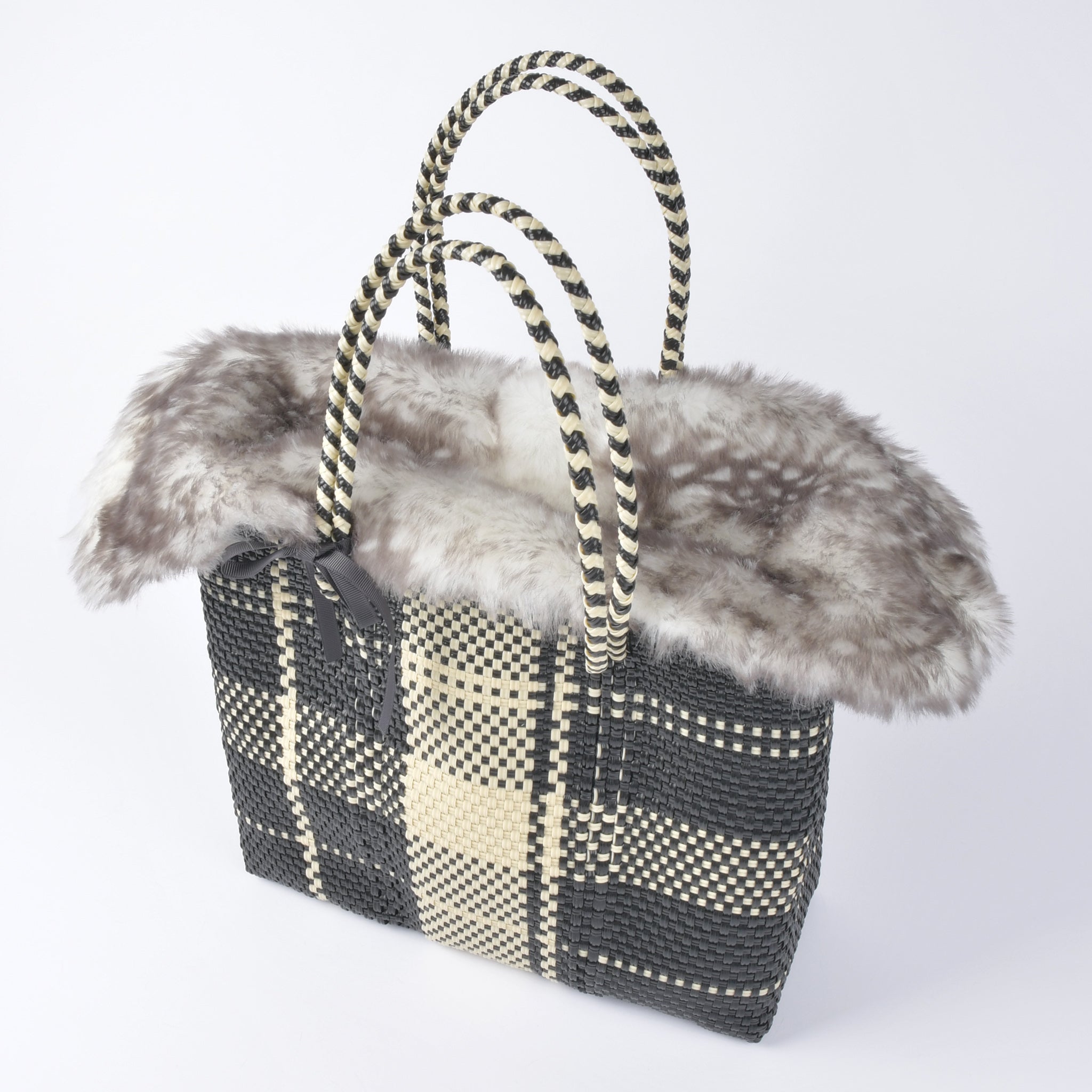Eco fur bag cover with fur lid