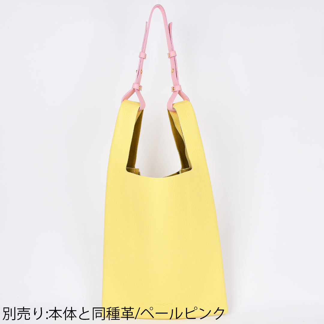 【イタリアンレザー】本革マルシェバッグ-日本製 クリームイエロー