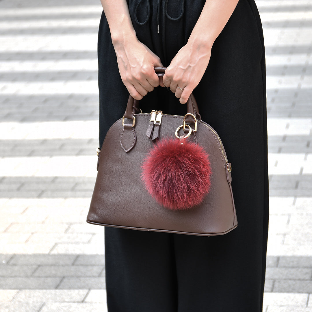 Real fox fur pom pom charm XY0005