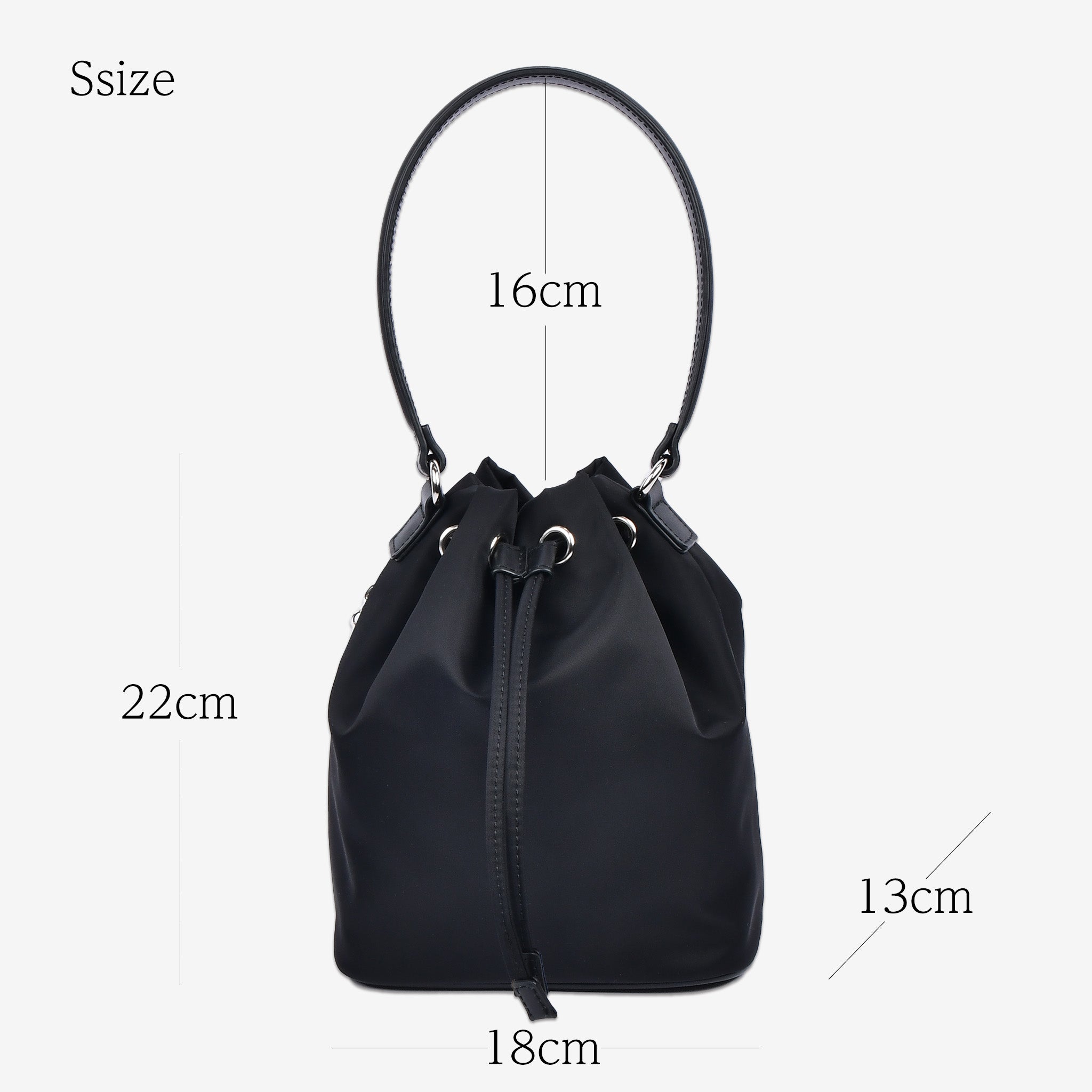 Nylon x Leather] Drawstring Bag (S/M)
