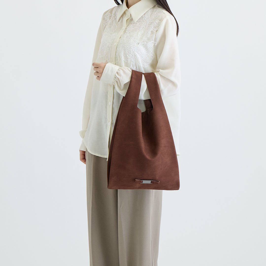 【本革】スエードマルシェバッグ-日本製