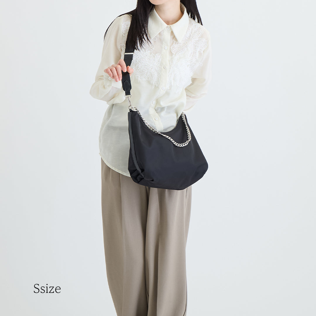 【ナイロン×本革】3way Moon Bag-ムーンバッグ(S・M)