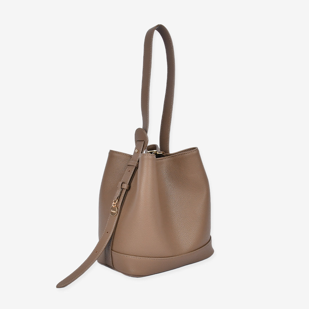 レザーバケットバッグ Mサイズ トープ