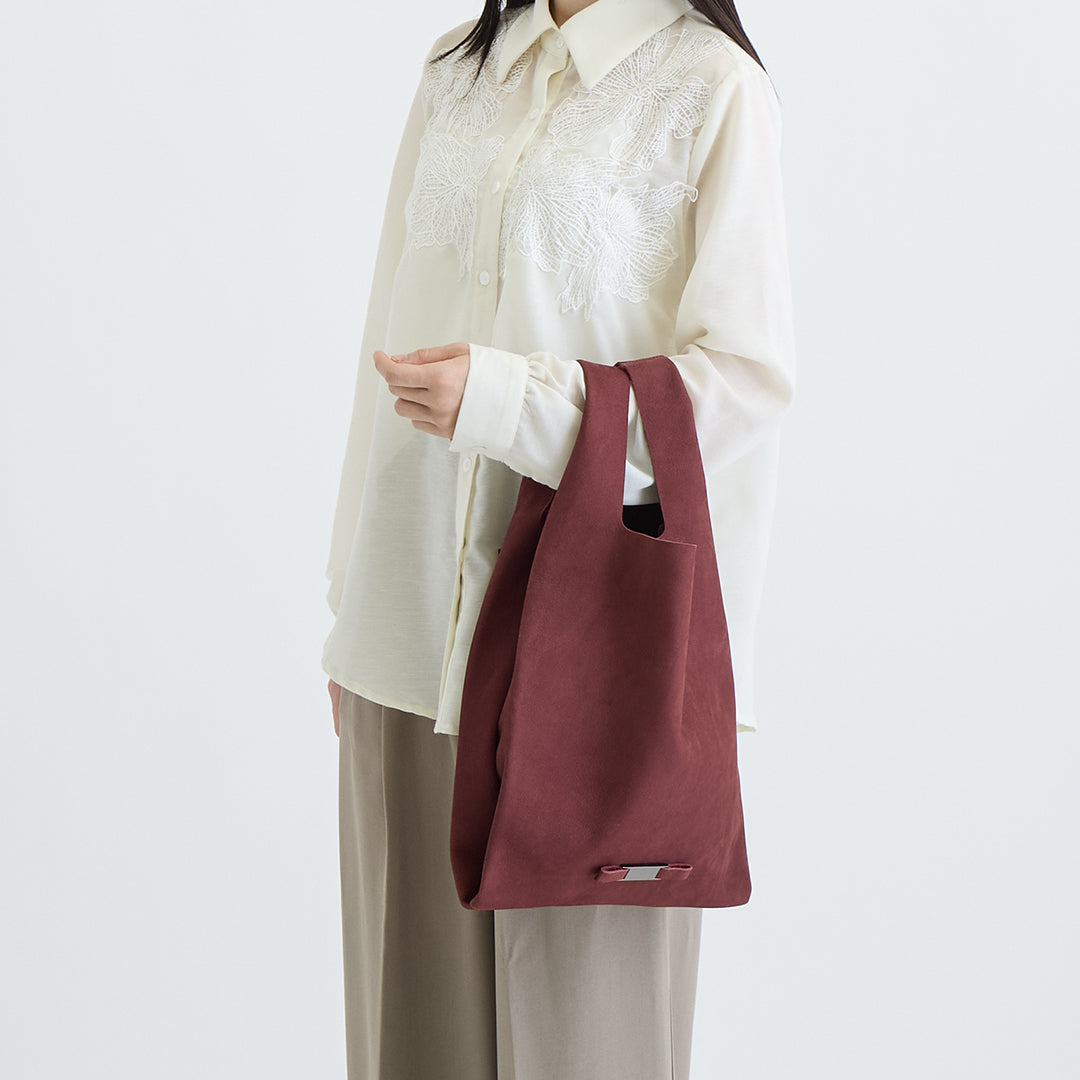 【本革】スエードマルシェバッグ-日本製