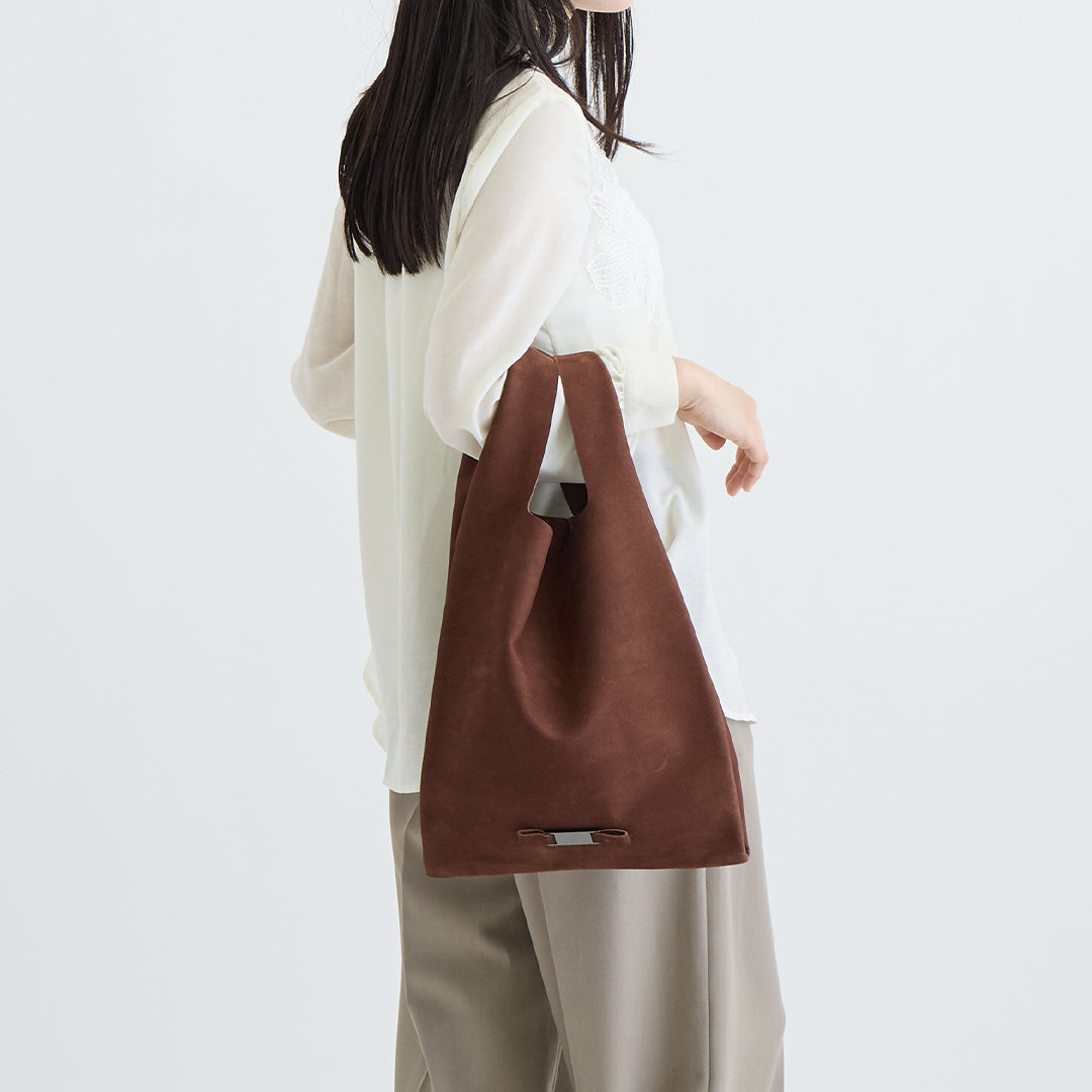 【本革】スエードマルシェバッグ-日本製