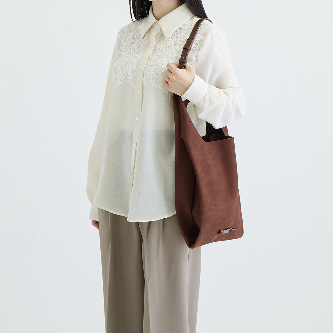 【本革】スエードマルシェバッグ-日本製