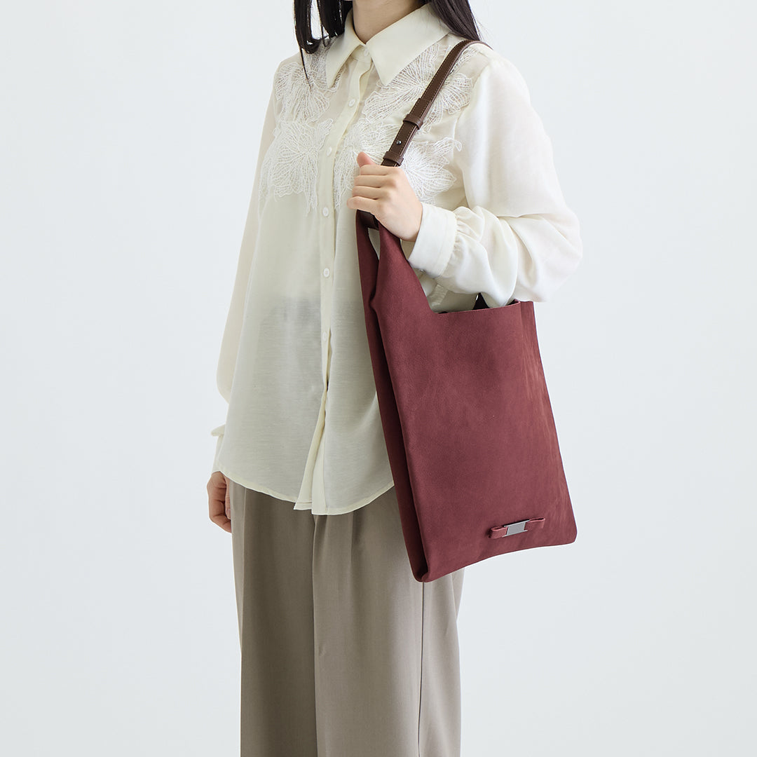 【本革】スエードマルシェバッグ-日本製