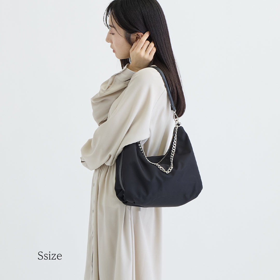 【ナイロン×本革】3way Moon Bag-ムーンバッグ(S・M)