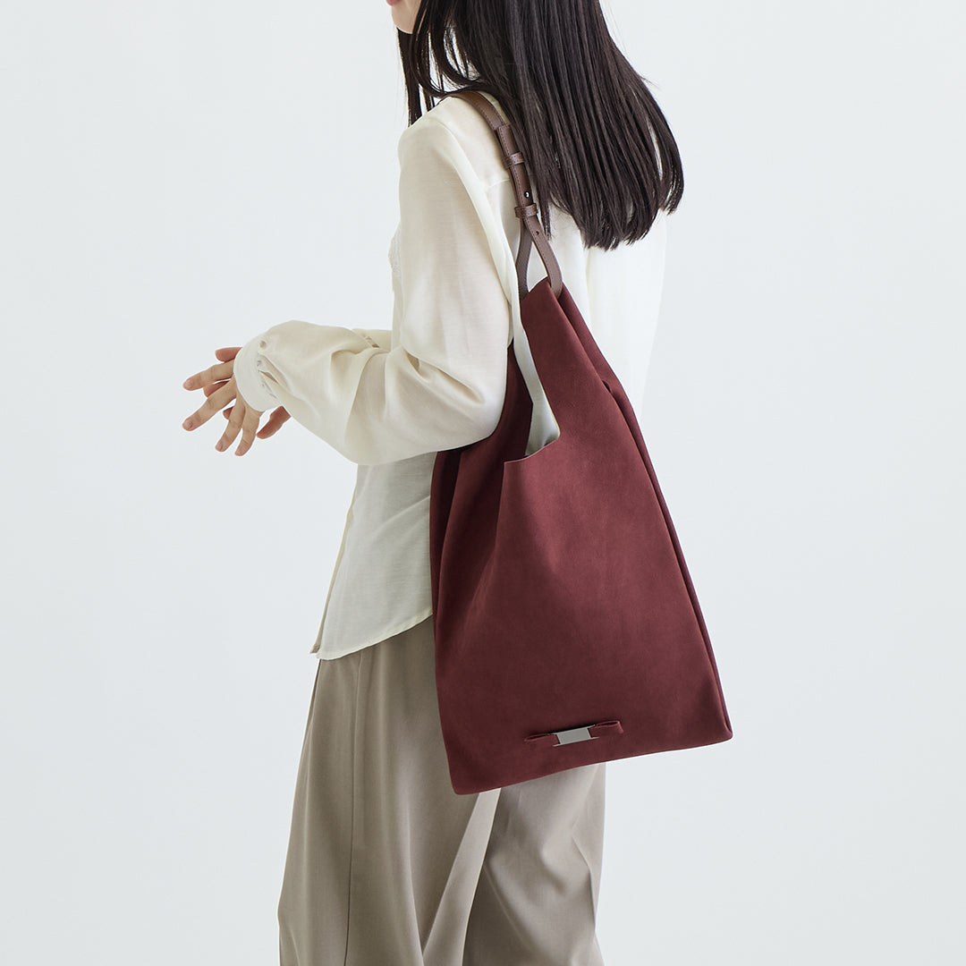 【本革】スエードマルシェバッグ-日本製