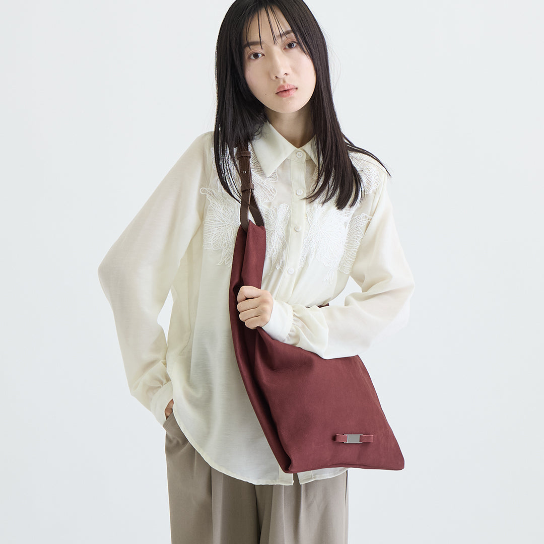 【本革】スエードマルシェバッグ-日本製