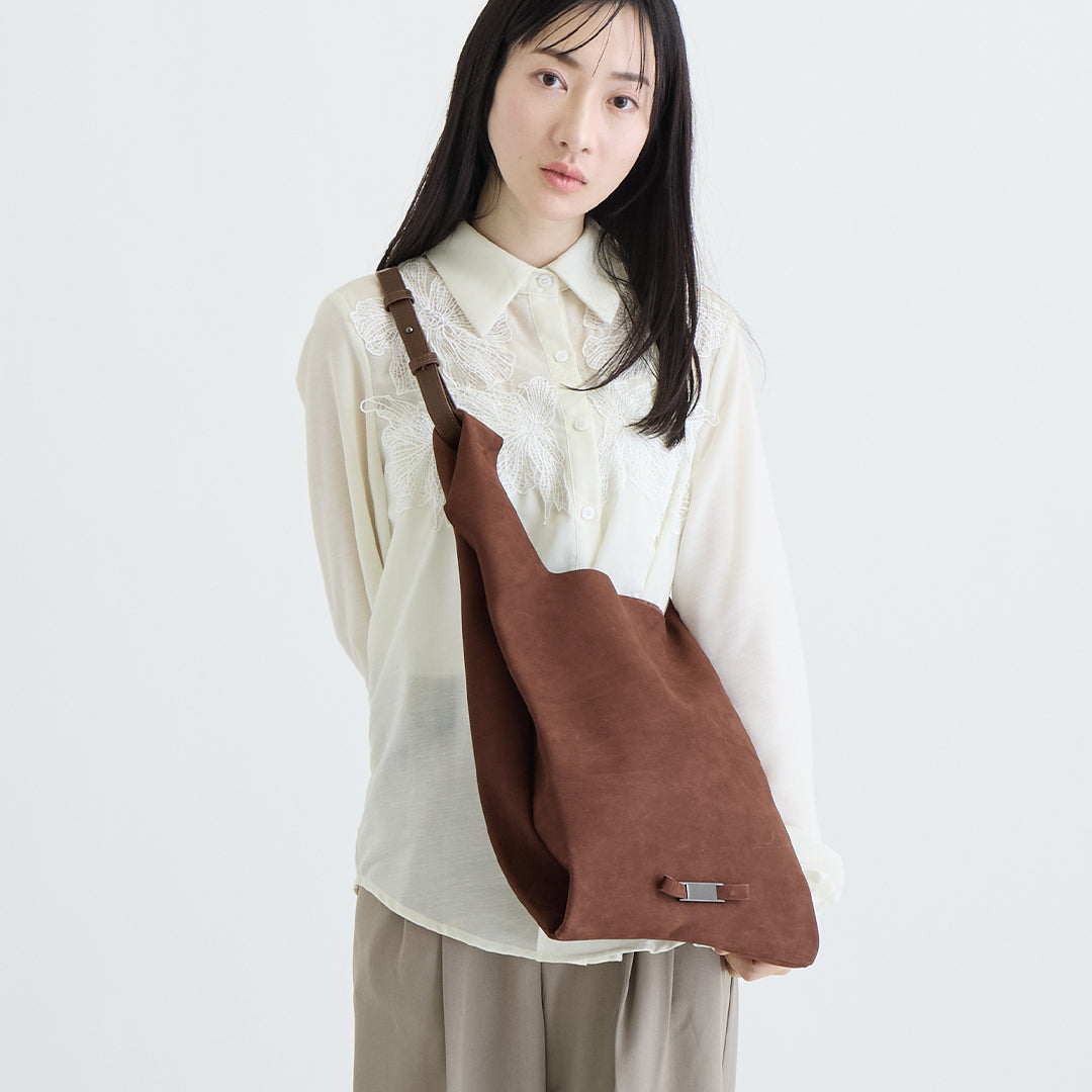 【本革】スエードマルシェバッグ-日本製