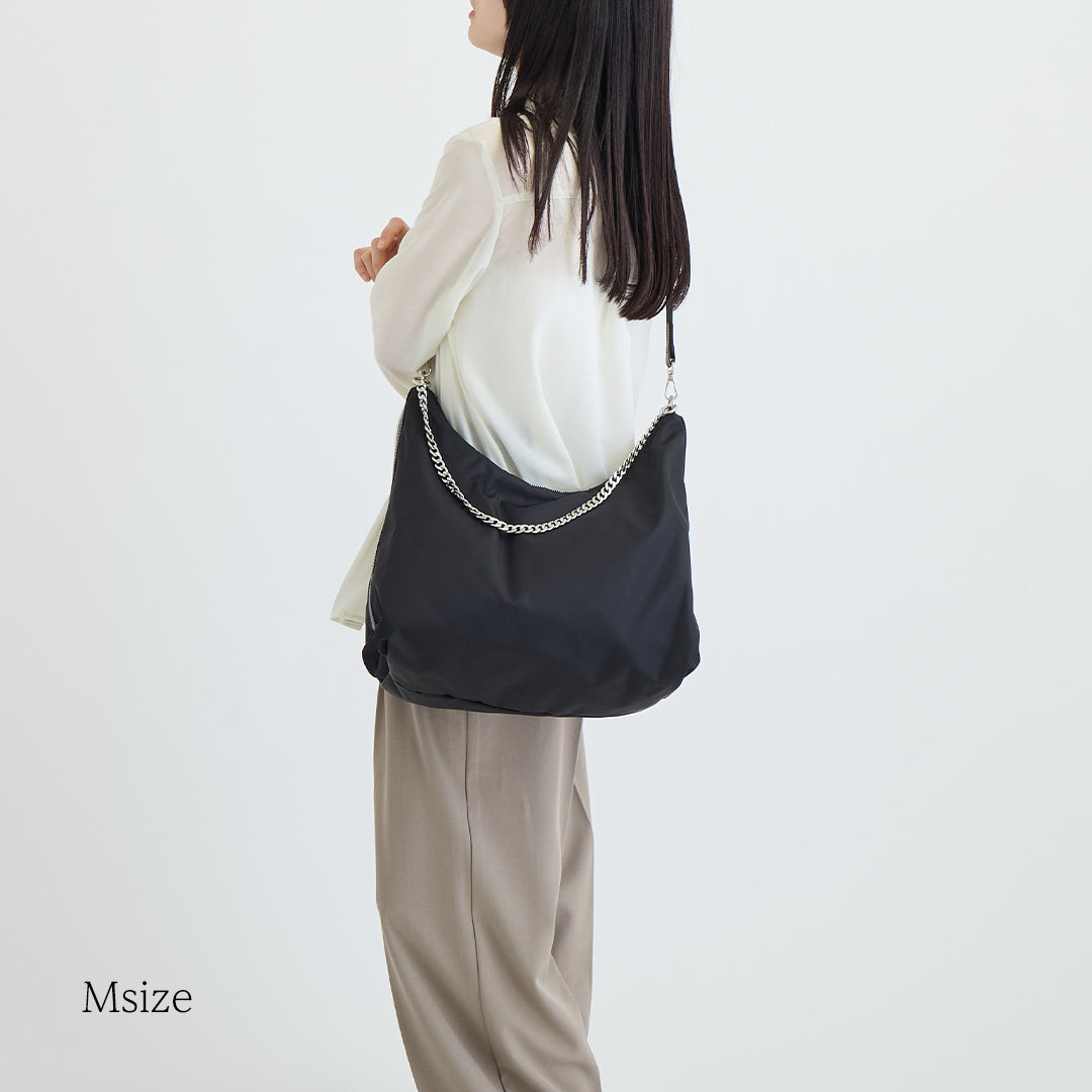 【ナイロン×本革】3way Moon Bag-ムーンバッグ(S・M)