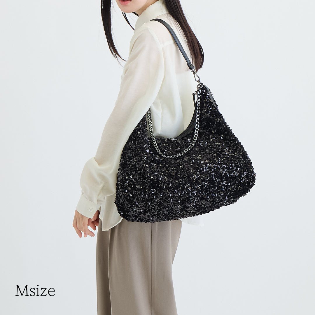 【スパンコール】3way Moon Bag-ムーンバッグ(S・M)