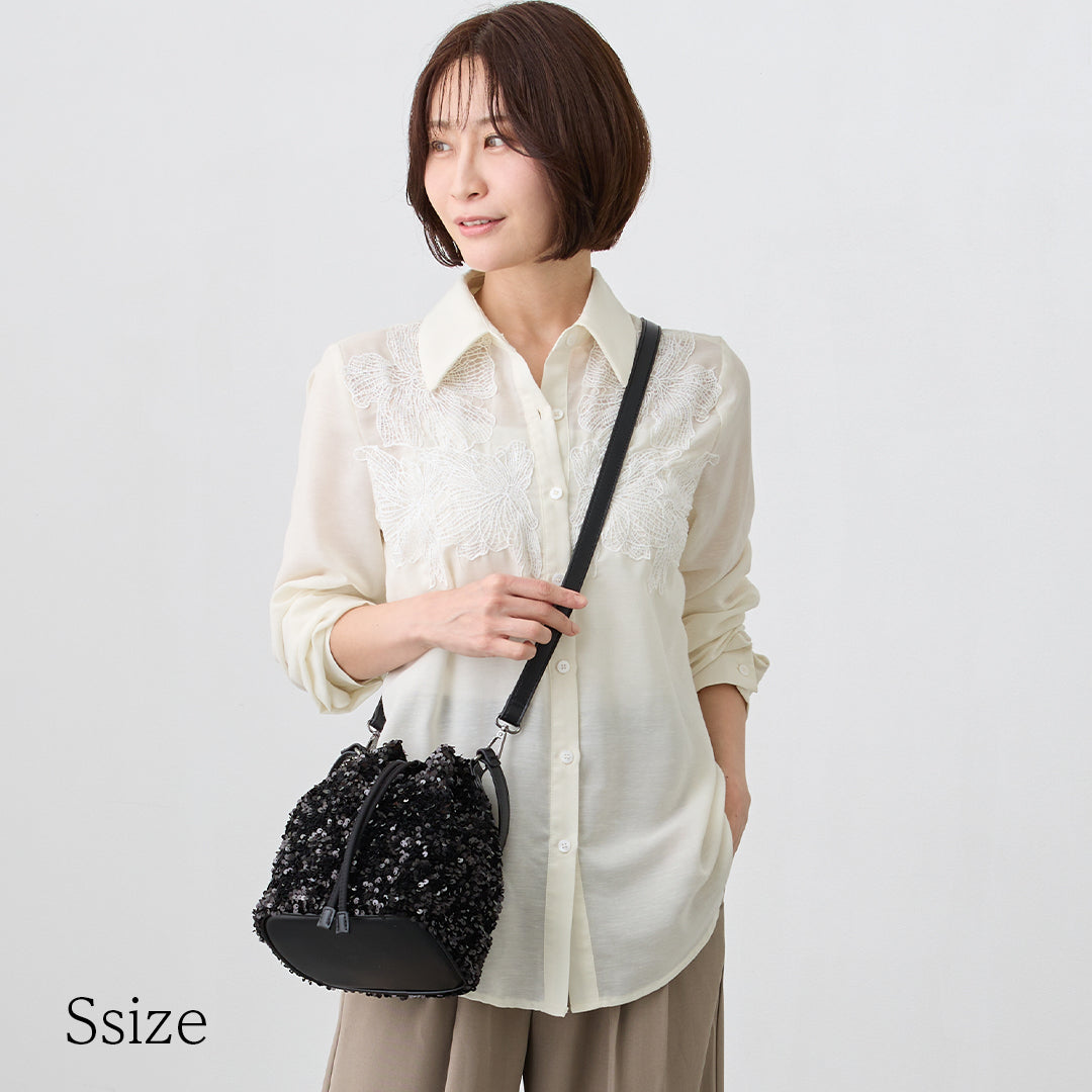 スパンコール】Drawstring Bag-巾着バッグ (S・M)
