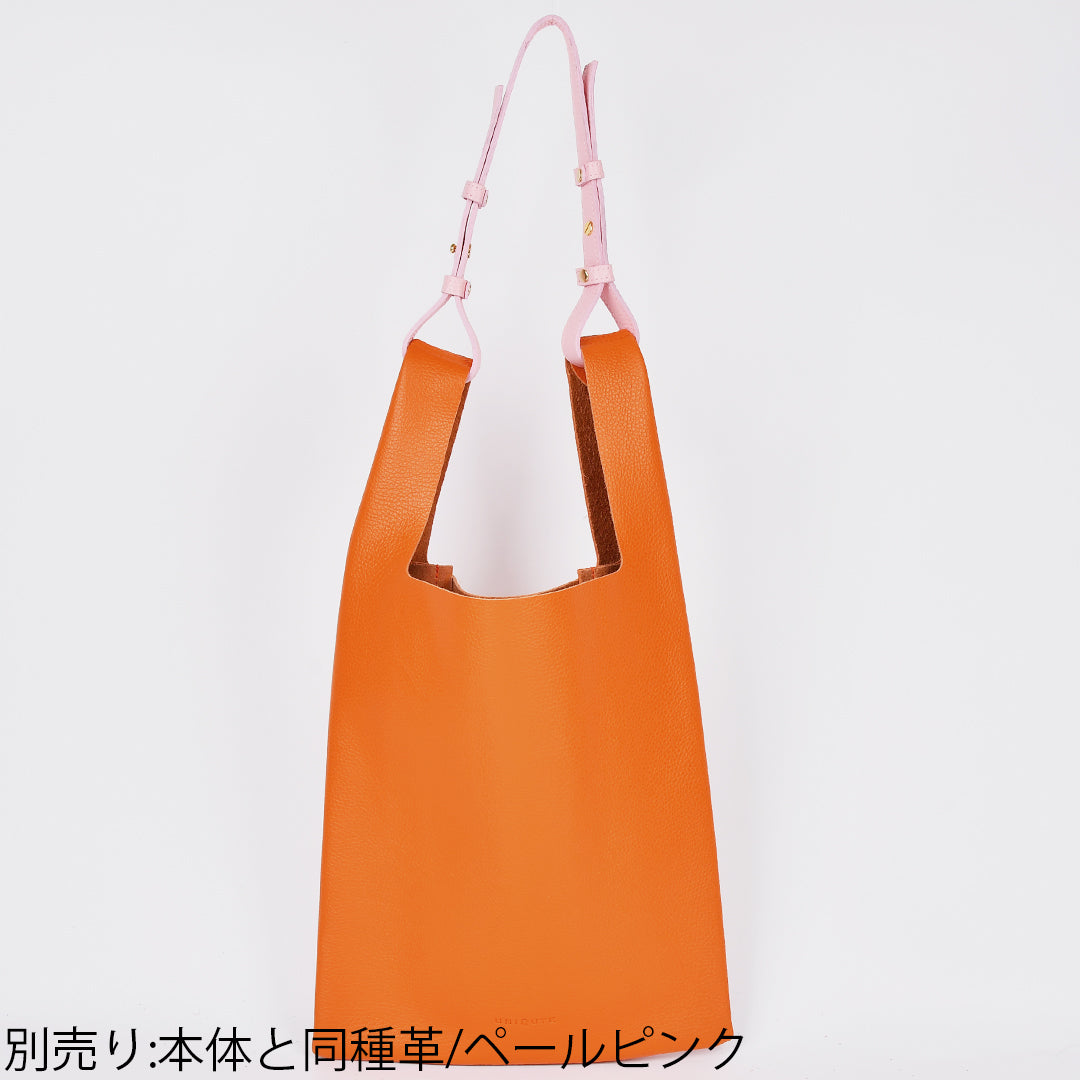 イタリアンレザー】本革マルシェバッグ-日本製 アンバーオレンジ