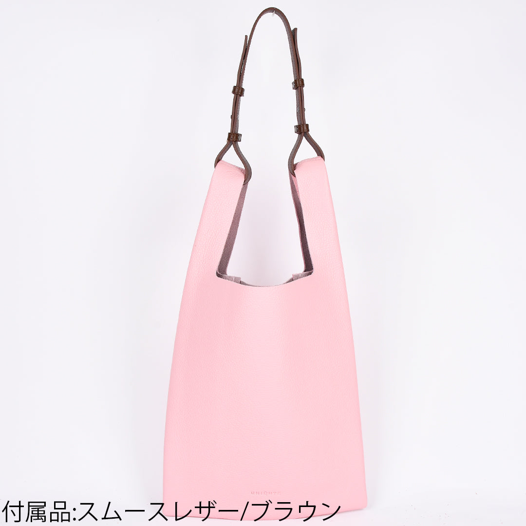 イタリアンレザー】本革マルシェバッグ-日本製 ペールピンク