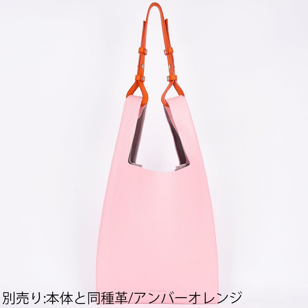 【イタリアンレザー】本革マルシェバッグ-日本製 ペールピンク