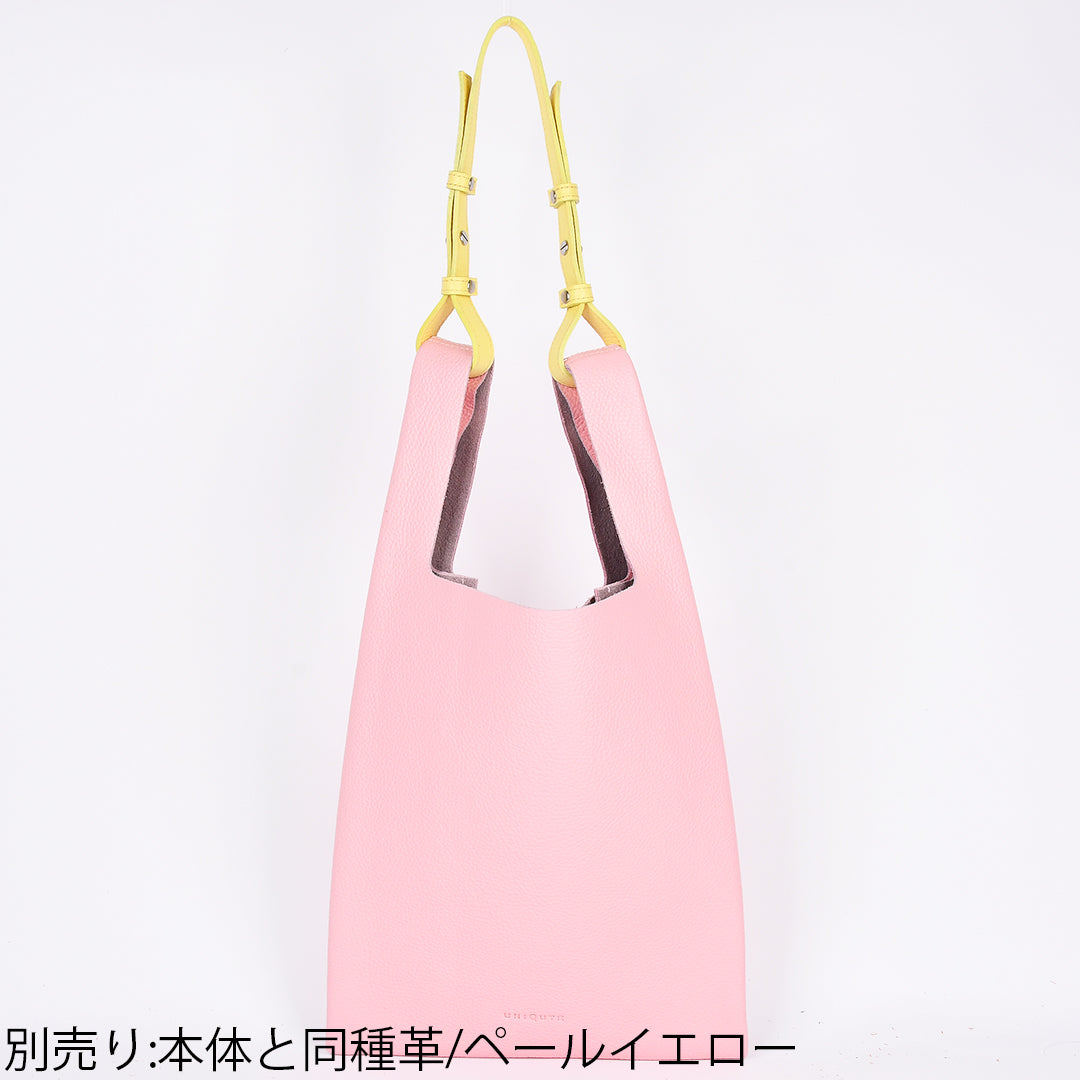 【イタリアンレザー】本革マルシェバッグ-日本製 ペールピンク