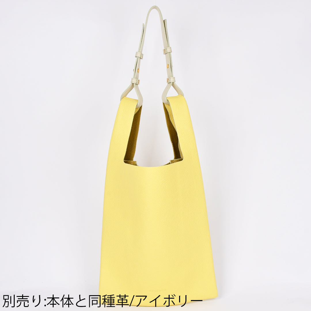 【イタリアンレザー】本革マルシェバッグ-日本製 クリームイエロー