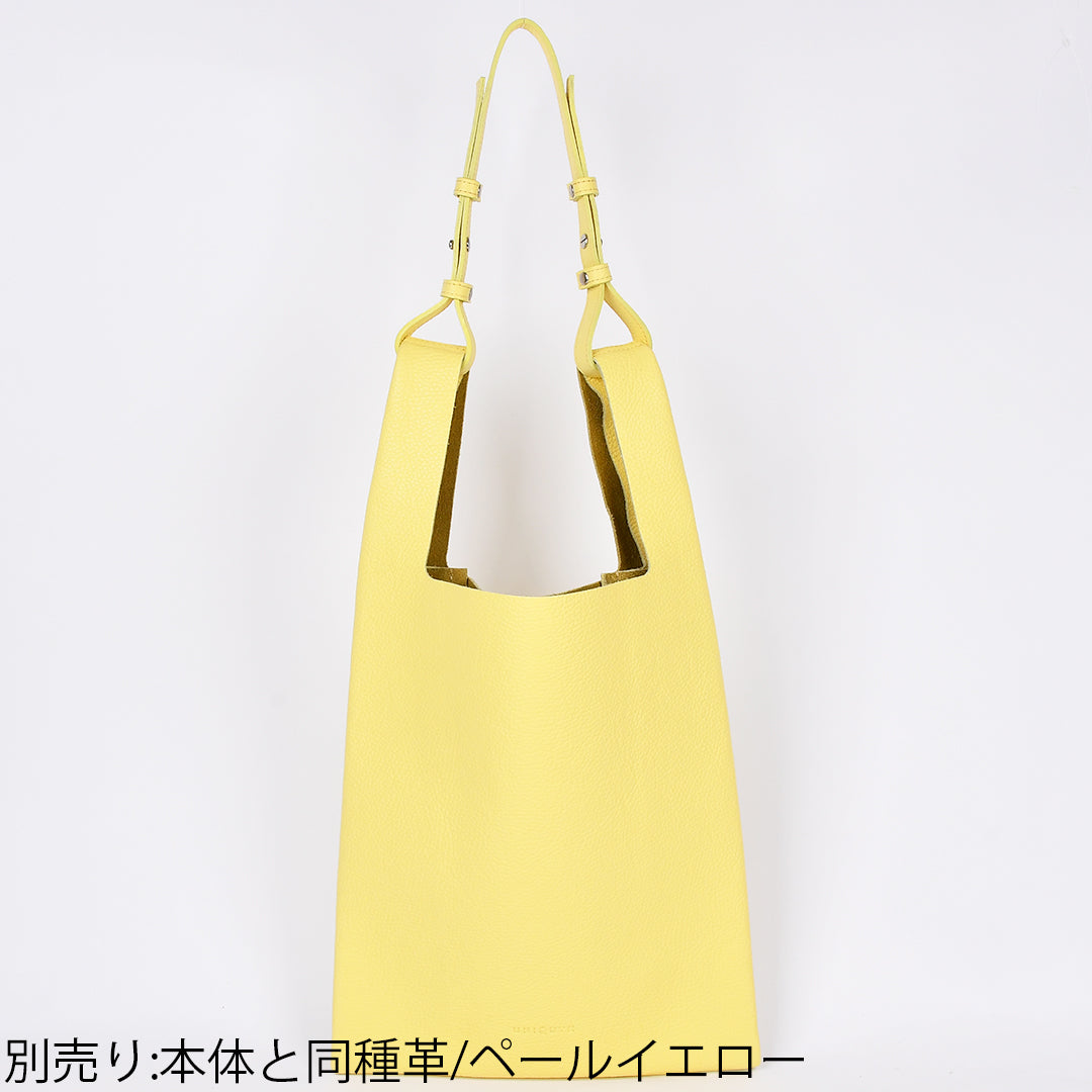 【イタリアンレザー】本革マルシェバッグ-日本製 クリームイエロー